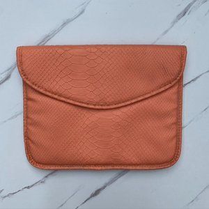 Light coral/peach-colored Snakeskin Clutch